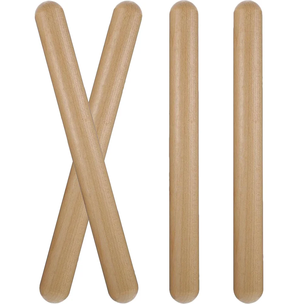 

4pcs Original Wood Claves Rounded Edge Bright Resonant Sound For Rhythm Learning Percussion Instrument Sticks Musical