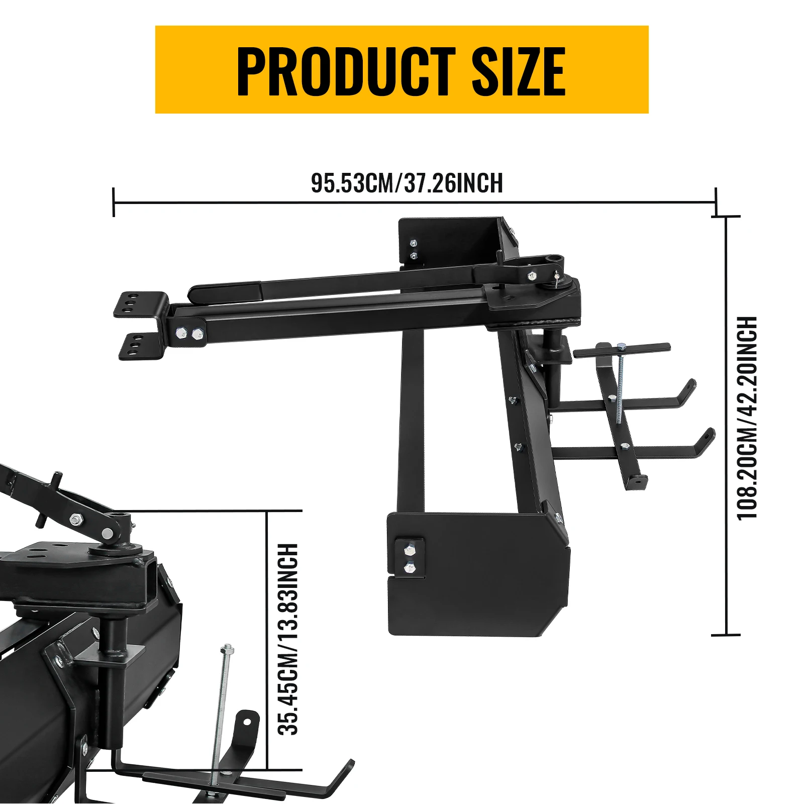 38inch / 42inch Tow Behind Box Scraper, Lawn Tractor Attachments with Tractor Box Blade Sleeve Hitch Tow Fit for ATV UTV