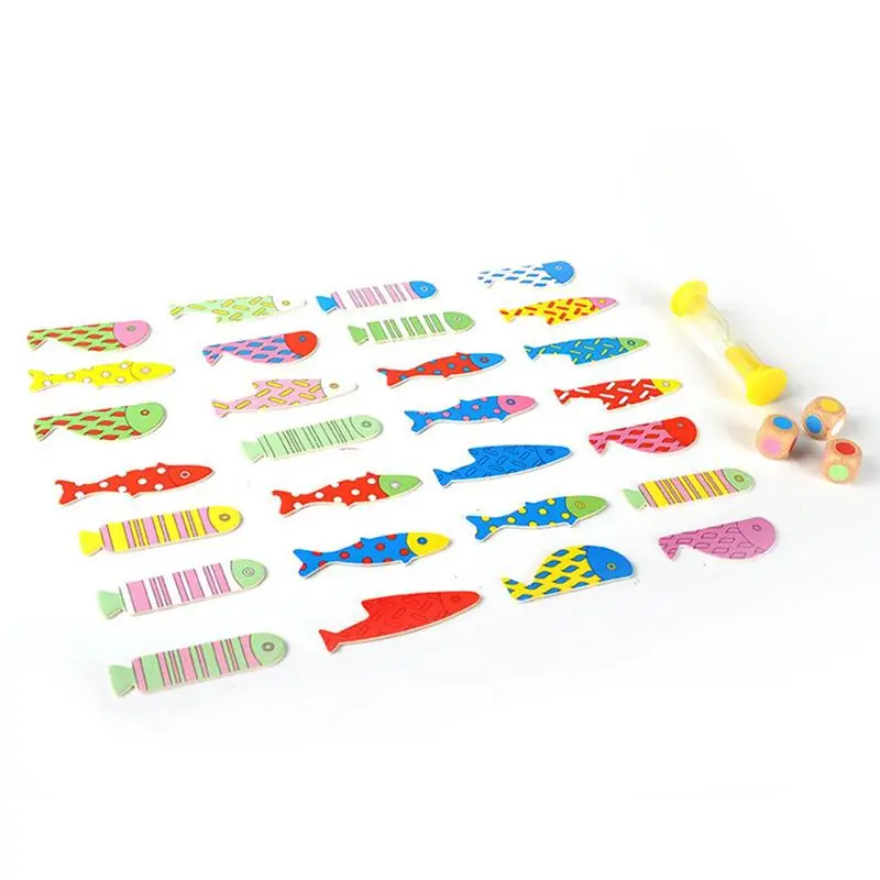 Juguetes Montessori, dados de pescado, reloj de arena, juguete de clasificación, juguetes de clasificación de colores para niños, juego de clasificación a juego