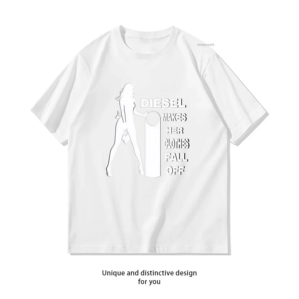 Diesel Fashion Fall Off T-Shirt Design  Casual Cotton Short Sleeve Tee for Men Women