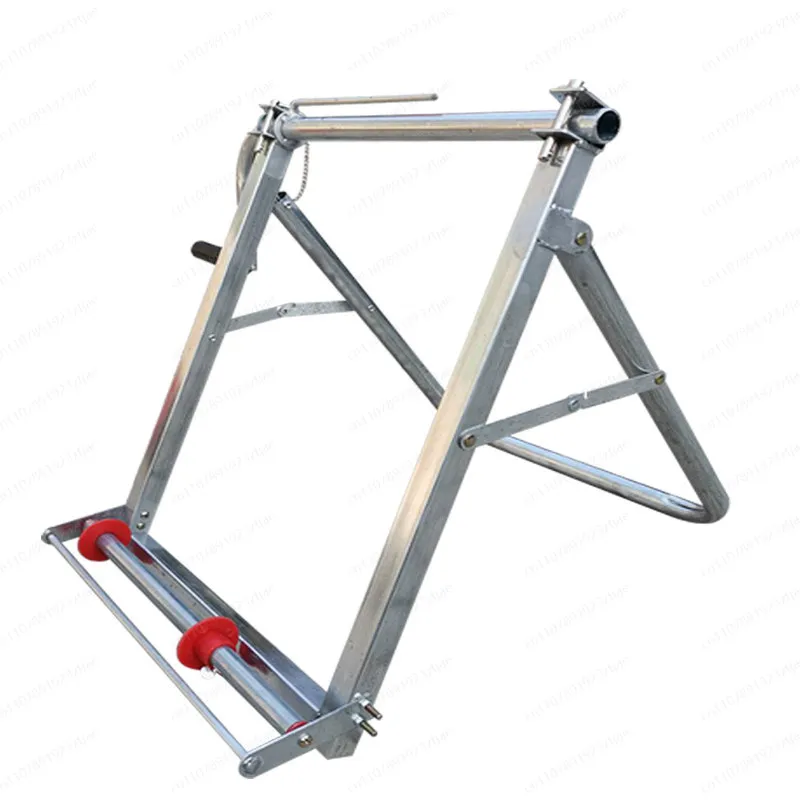 Heavy Duty Foldable Hose Reel Stand, Ground Mount Farm Irrigation Water Hose Winder for Extra Long Lay Flat Tubing