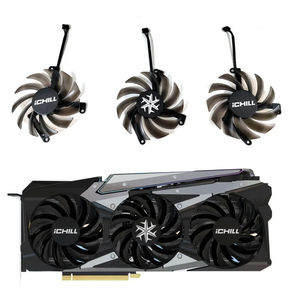 

NEW INNO3D RTX 3060 85MM 4PIN CF-12915S GPU Fan for INNO3D Geforce RTX 3060 3060TI 3070 3070 TI Ichill X3 Graphics Cooler Fan