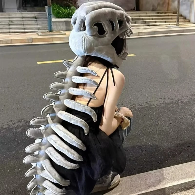 Kostium do odgrywania ról - szkielet dinozaura, uroczy i realistyczny pluszowy dinozaur dla dorosłych i dzieci, kostium na Halloween, Boże Narodzenie, imprezę, prezent.