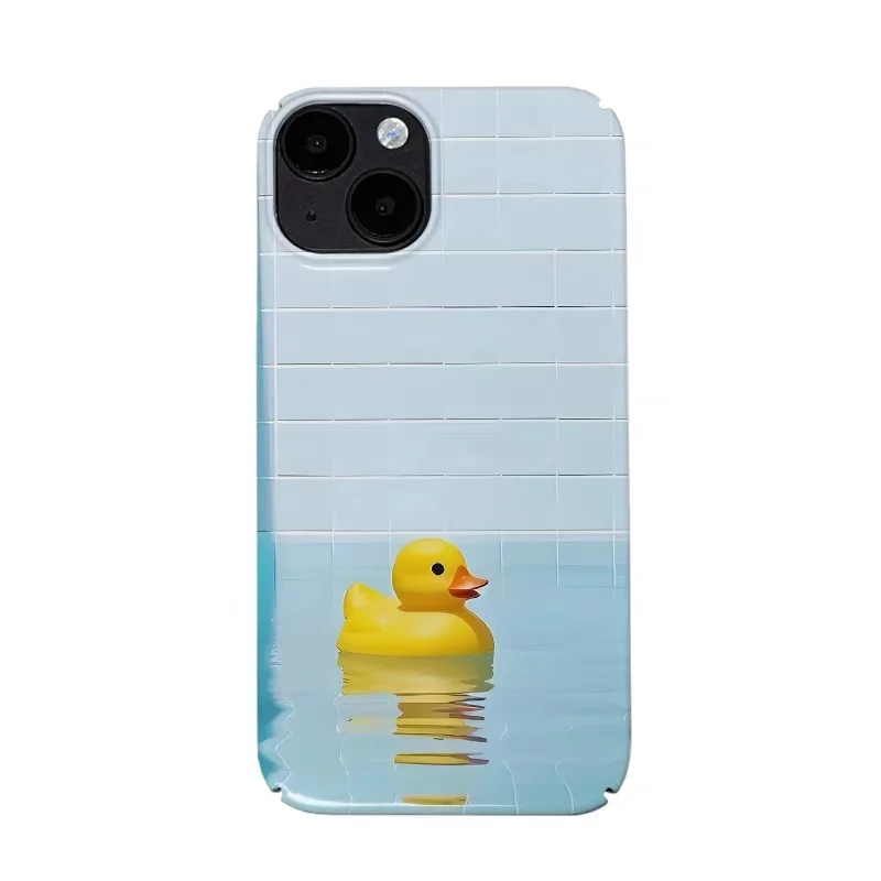 

Blue Sky Pool Yellow Duck Cartoon Phone Case for IPhone 17 16E 15 14 Plus 13 Mini 11 Pro Max 12 Pro Back Cover XS XR SE Funda