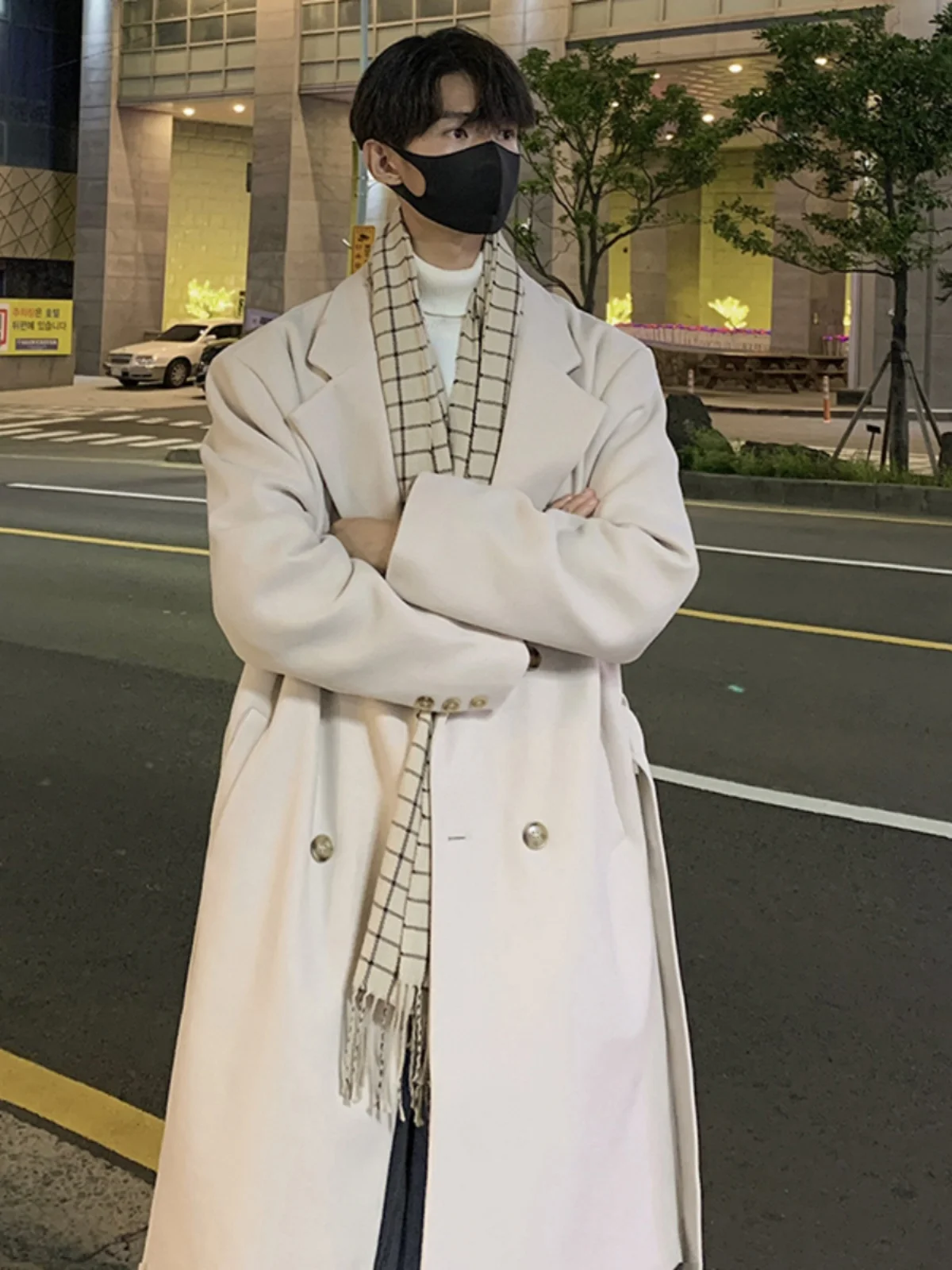 

Мужское шерстяное пальто цвета хаки, средней длины, осенне-зимнее, высококачественное, в корейском стиле, Haome Sle Nini Jaet College Sle DK orm