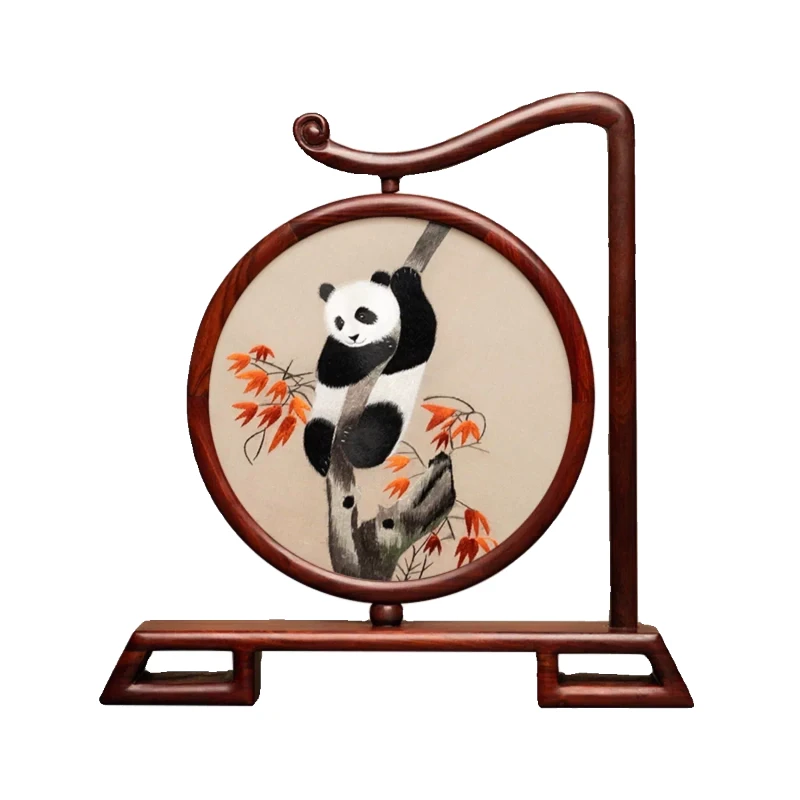 Ornament Chinese-style living room table double-sided embroidery desktop screen characteristic embroidery commemorative
