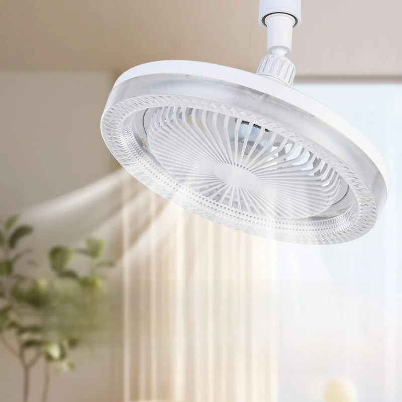 

High Quali Tee-Color LED Bulb E27 Screw Tead Fan Light Tee Intensities Strong Wind Inteated Remote Control Fan Light