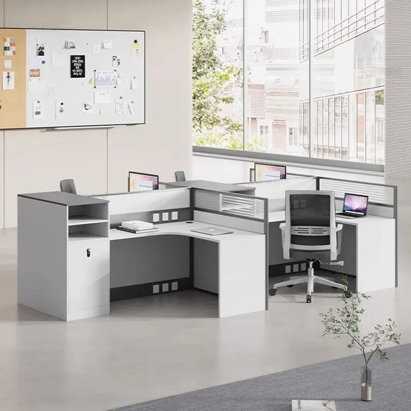 Staff Office Desk And Chair Combination Finance Staff 46 Seats Screen Card Seat Simple Modern Desk Sub-office