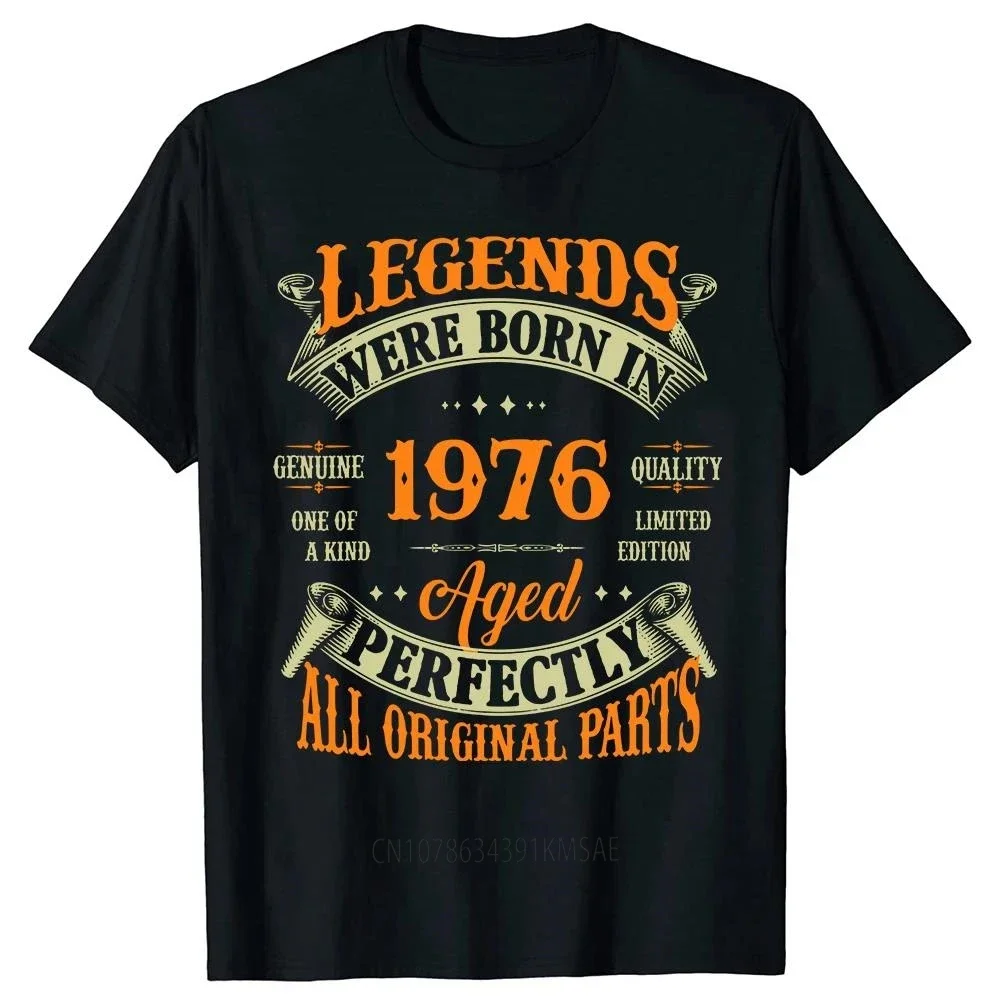 48 Years Old 1976 Men Women 48th Birthday T-Shirt Tshirts for Men Geek Tops Tees Funny Design Cotton Short Sleeve Causal