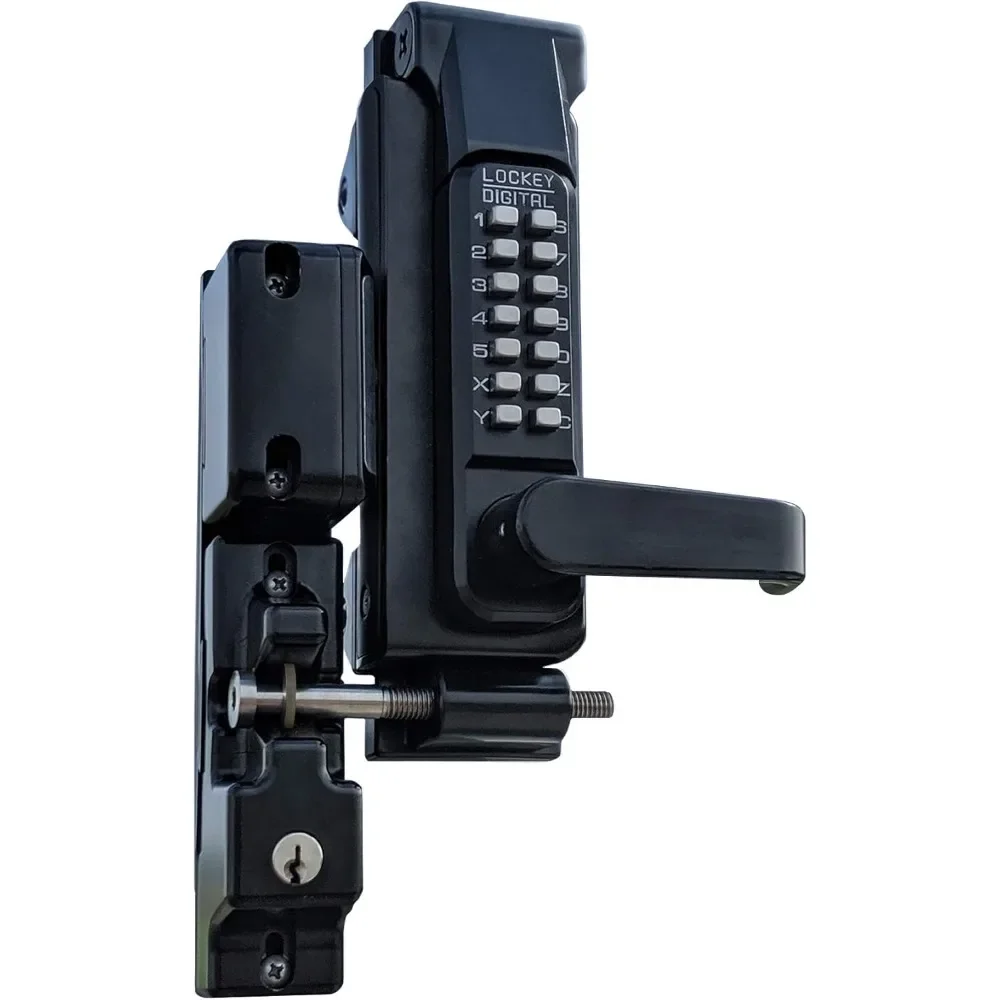 Sumo GL2 DC Jet Black Marine Grade Mechanical Double Combination Surface Mount Lever Gate Lock (GL2JBMGDC), Large