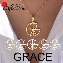 Sifisrri Personalized Custom Logo Name Necklace for Women Men Stainless Steel Monogram Handmade Pendant Birthday Jewelry Gift