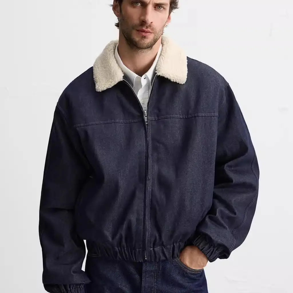 

Cotton Slim Fit Zipper Denim Jaet Men's Faion Outerwear Spring Autumn Season Casual Modern Sle Warmth Youth ular