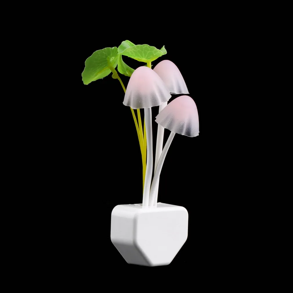 Mini LED 7 Color Light Sensor Mushroom Night Light Lamp Gift Home Illumination Light Lighting US Plug 220 V Night Light