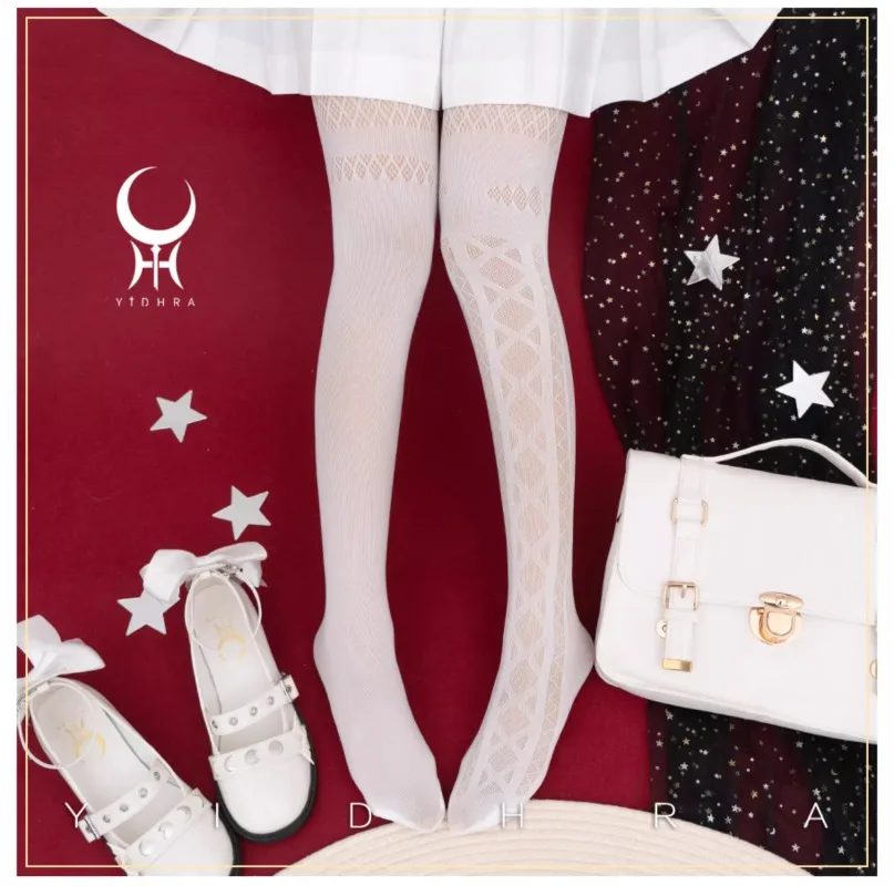 جديد الأصلي لوليتا الجوارب الكلاسيكية هالوين القوطي دراك شبكة جوارب طويلة الملابس الداخلية الجلد الفخذ العليا جوارب المرأة الجوارب