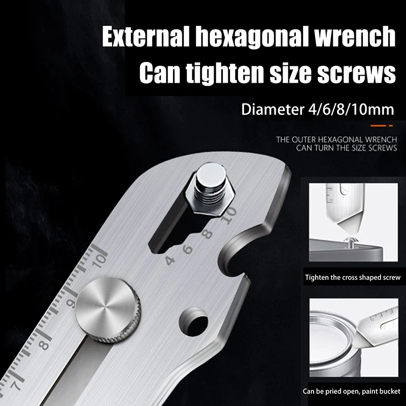 6 In 1 Retractable Utility Knife Multi-Function Opener Box Cutter Portable Office Home Courier Unboxing Stainless Steel Knifes