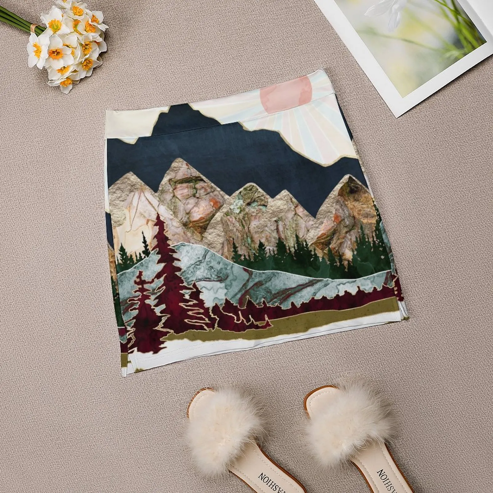 Retro Autumn Vista Minirock Mode Damenbekleidung