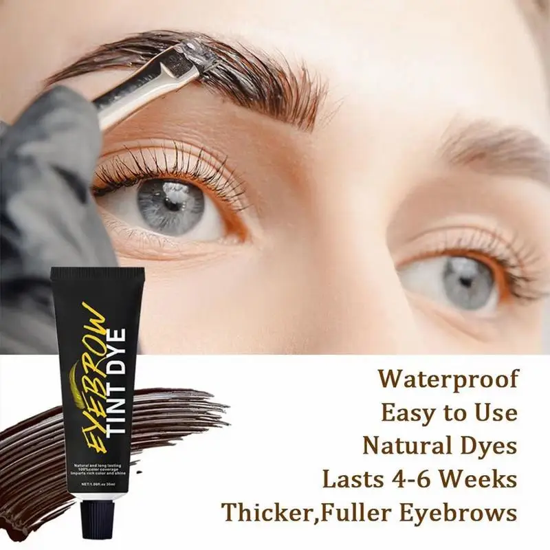 Wenkbrauwtinting Kit Zachte Wenkbrauwkleurstof Langdurige Kleurstof Wenkbrauwcrème Waterdichte Mascara-Versterker 3d Natuurlijke Wenkbrauwkleur