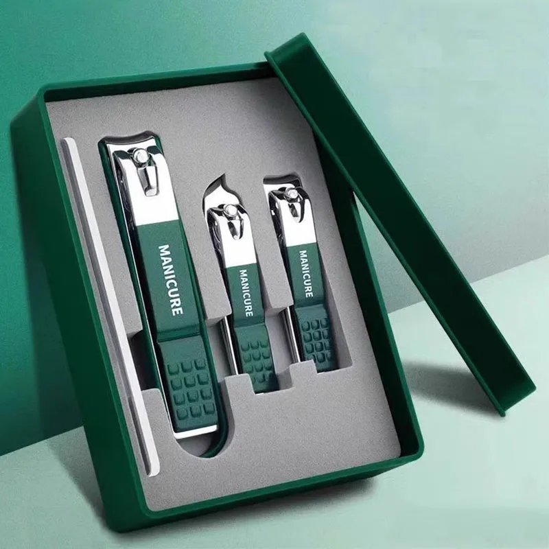 4pcs Professional Nail Clipper Anti-Splash Nail Clippers Men and Women Nail Cutter Set Stainless Steel Pedicure Tools ZJJ04