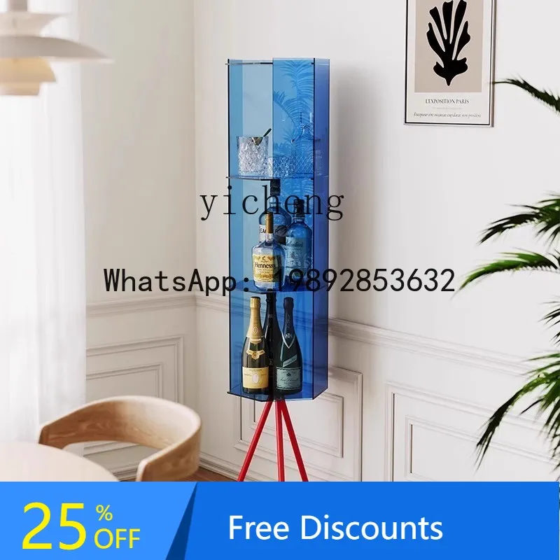 Acrylic Corner Triangle Cabinet Storage Living Room Sofa Side Cabinet Wine Cabinet