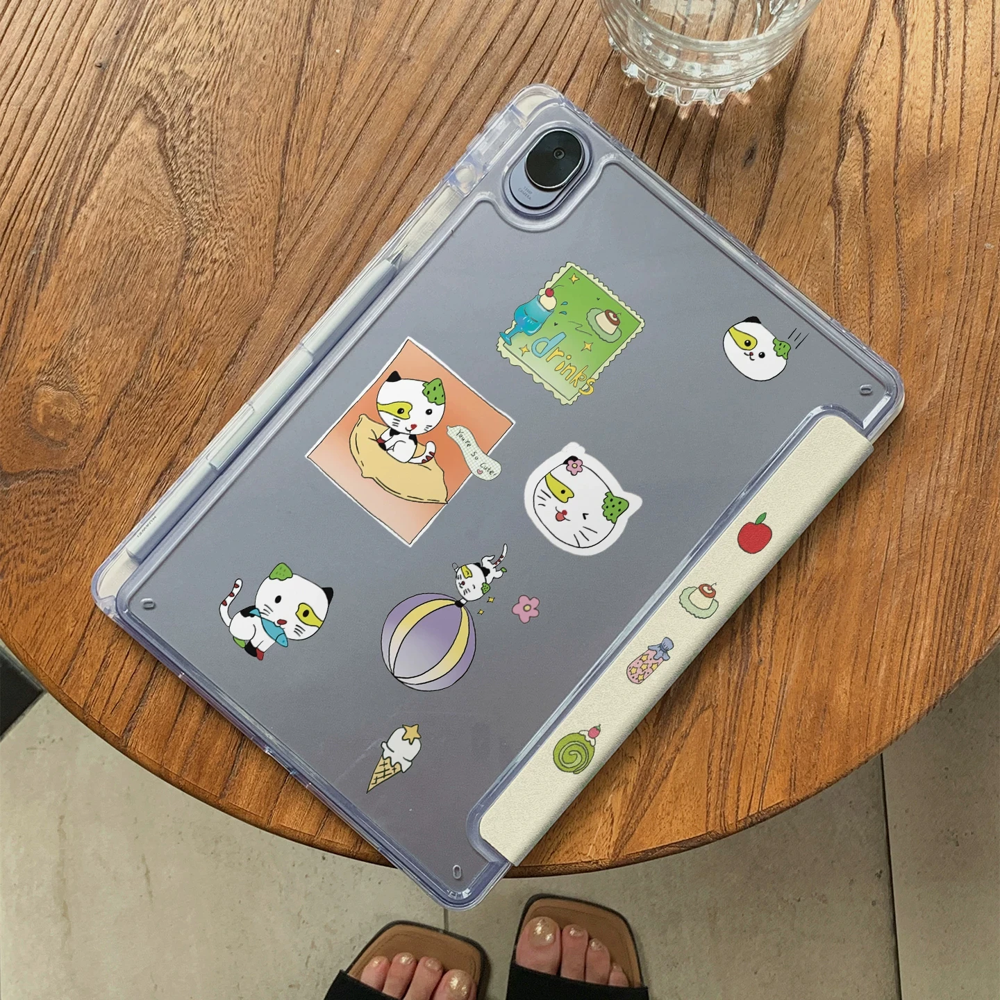 Green-Checkered Cat 3+Y-fold For Samsung Galaxy Tab/Redmi/Lenovo/ iPad 10th/HONOR MagicPad/OPPO/ONE PLUS/HUAWEIMATEOAD