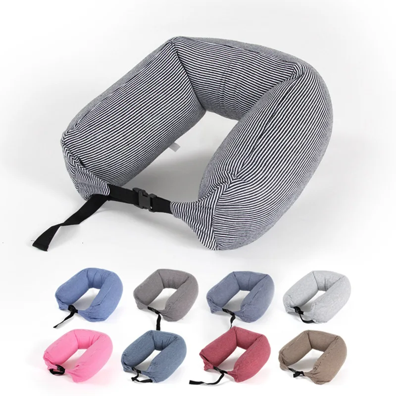 

Striped U shape foam particle pillow travel drive office neck pillows Health Care Headrest pillows reading almohada travesseiro