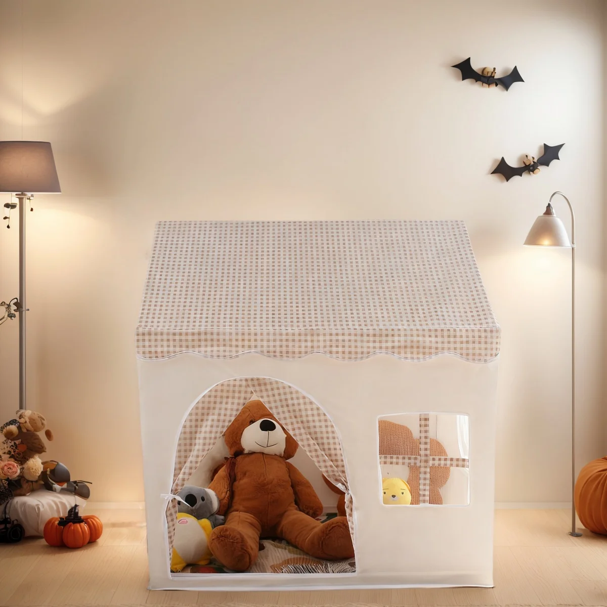 [الترفيه والترفيه] قلعة ألعاب كبيرة للأطفال، مسرح وردي بتصميم زهور، خيمة لعب تظاهرية للأطفال، قاعدة سرية للأطفال وخيمة نوم، مسرح لعبة الشاطئ الخارجية، هدايا العيد للكريسماس والهالوين، بدون ملحقات