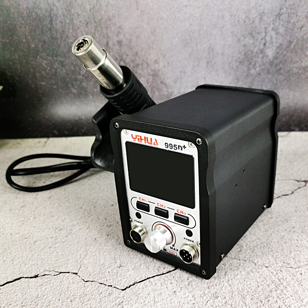 Stacja lutownicza SMD Stacja lutownicza BGA Naprawa telefonu Stacja spawalnicza YIHUA 995D + 650W Pistolet na gorące powietrze Narzędzie do naprawy obwodów Smd