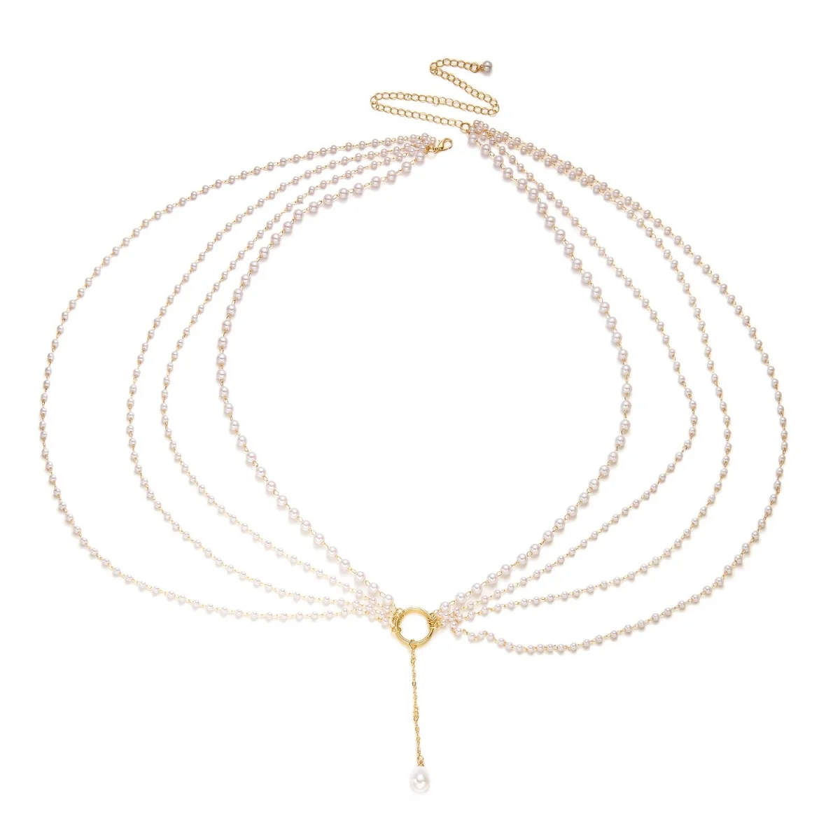 Barocke unregelmäßige Imitation Perle Perlen Halskette für Frauen Männer minimalistische mehrschichtige Perle Kette Halsband vielseitiger Körperschmuck – Detail 24