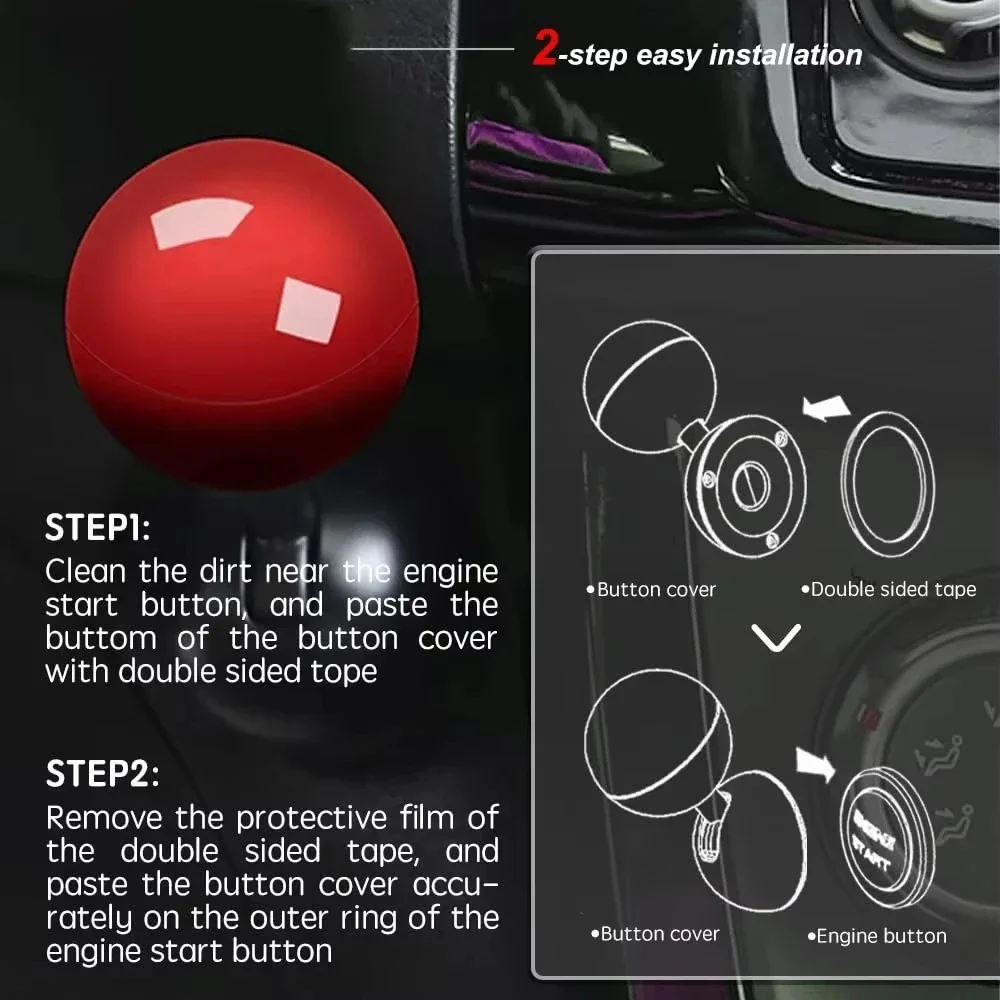 Decoration Car Start Button Joystick Push to Start Buttons Durable Car Ignition Button Protector Auto Engine Start Stop Joystick view 3