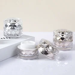 3Pcs 7g Refillable Bottles Diamond Shape Cosmetic Container Facial Cream Lotion Empty Makeup Jar Pot Lip Balm Gloss Packaging