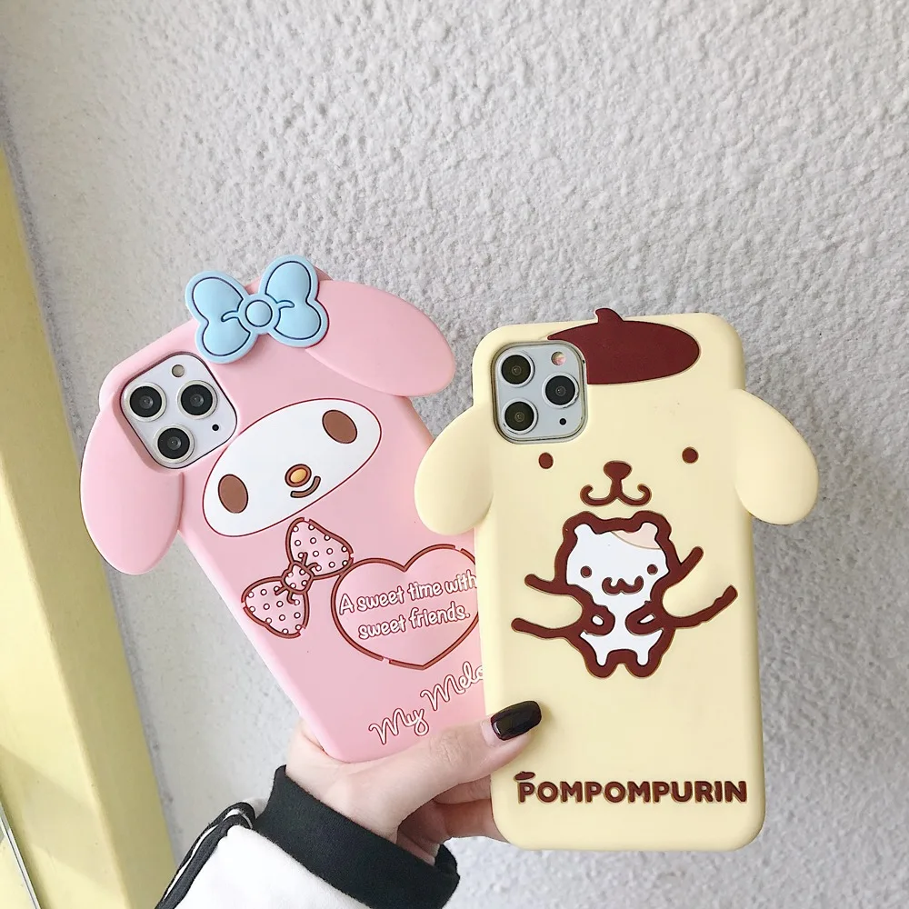 3D Cartoon My Melody Soft Silicone Case Shockproof Cover for iPhone 16 15 14 13 12 Pro X XS Max XR 6 6S 7 8 Plus 5 5S 4 4S SE - náhled 3
