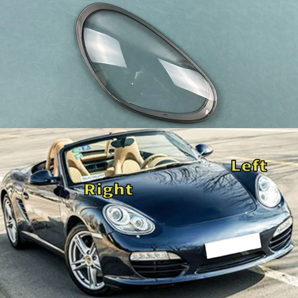 

For Porsche Cayman Boxster 987 2009 2010 2011 2012 Xenon Front Headlight Cover Transparent Lampshade Lamp Shell Masks Plexiglass