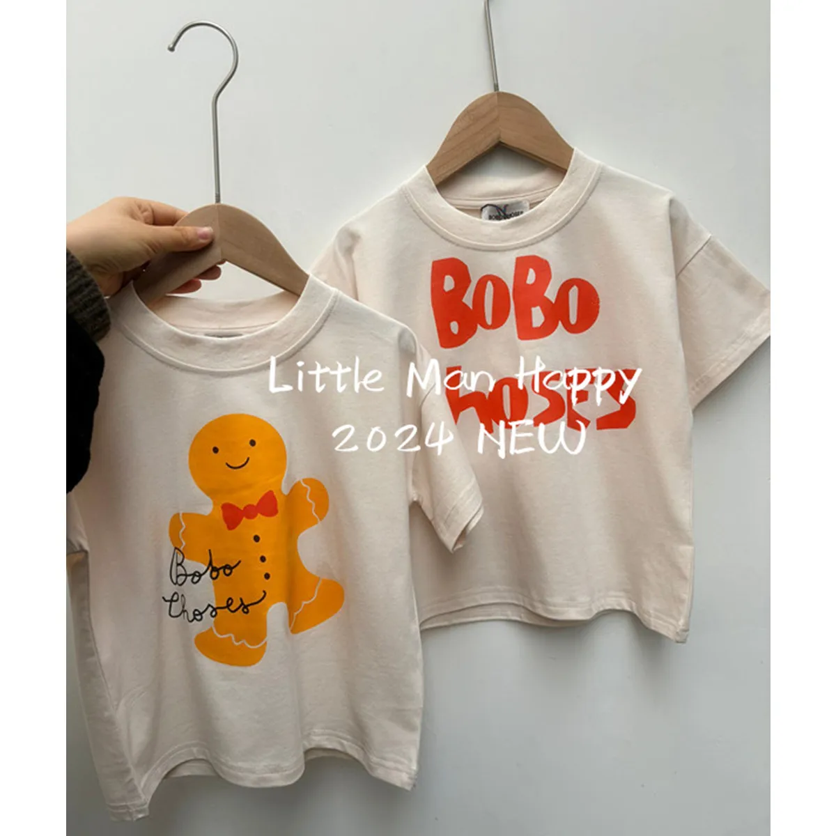 2025 spring/summer new BO limited series boys and girls cute cartoon printed cotton short sleeve T-shirt striped vest shorts set