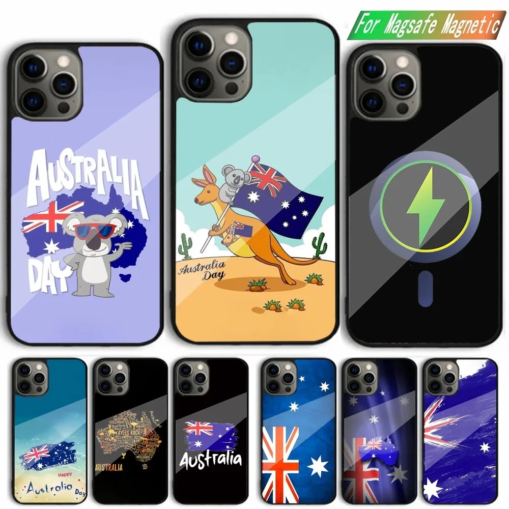 

Australia Flag map Phone Case For iPhone 15,14,13,12,11,Plus,Pro,Max Mini Magsafe Magnetic Wireless Charging