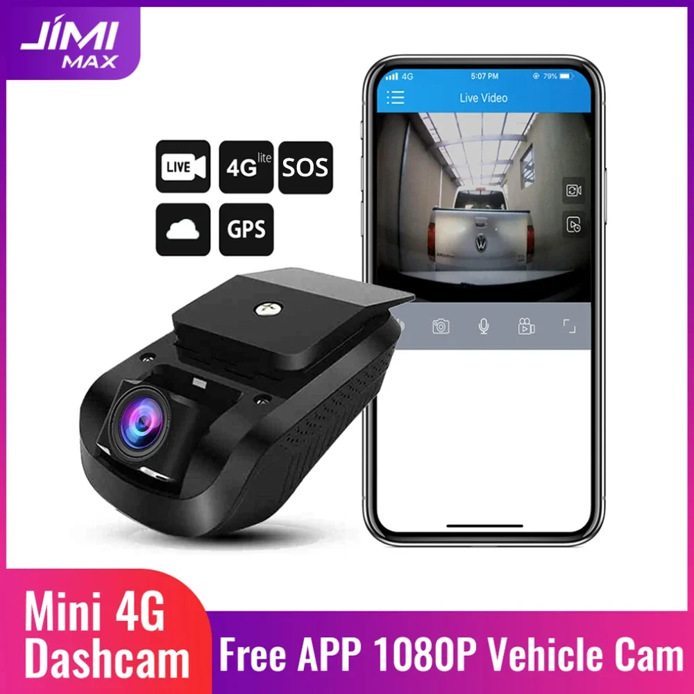 JIMI original JC120 Mini Dashcam 4G Live Stream Video Car DVR 1080P WIFI Tracking Dashboard Camera SOS Remote Control Recorde