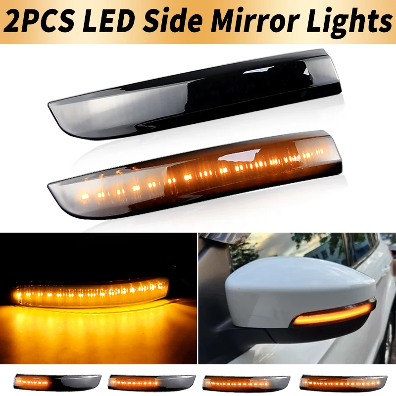 

2PCS Canbus For Ford Kuga Escape EcoSport 13-19 C-Max 13-17 Focus 3 MK3 12-18 LED Dynamic Side Mirror Lights Turn Signal Lamps