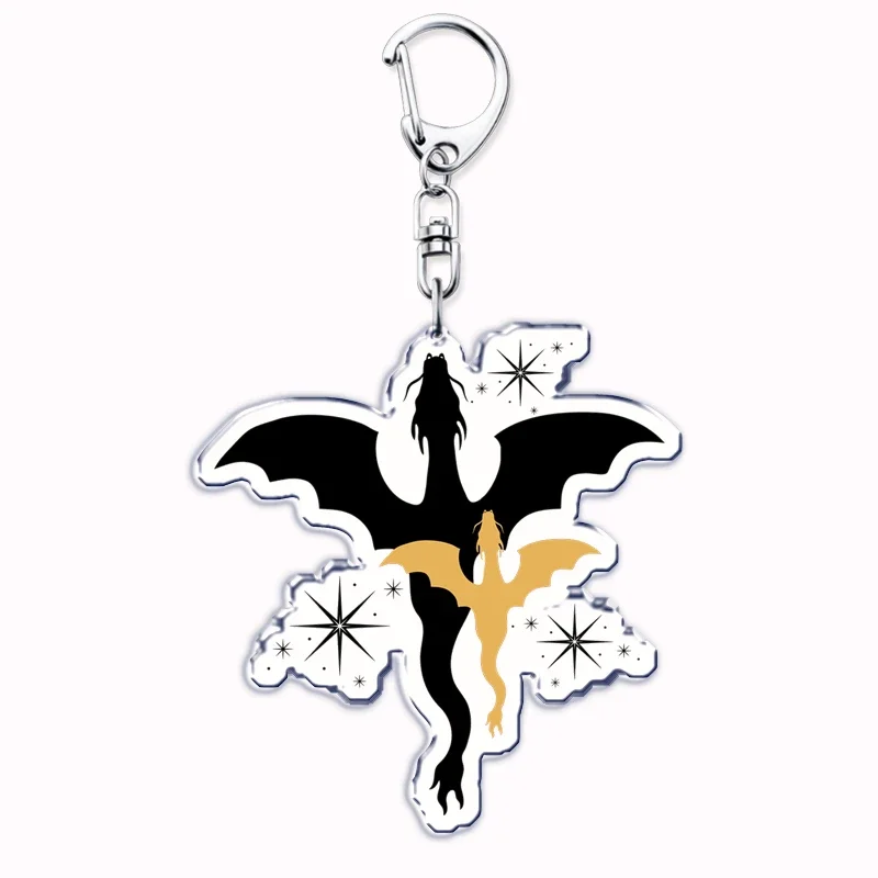 Pendentif porte-clés dragon noir pour hommes et enfants, collège de guerre Basgiath, quatrième aile, clé de voiture tendance, bijoux JOJewelry, accessoires cadeaux