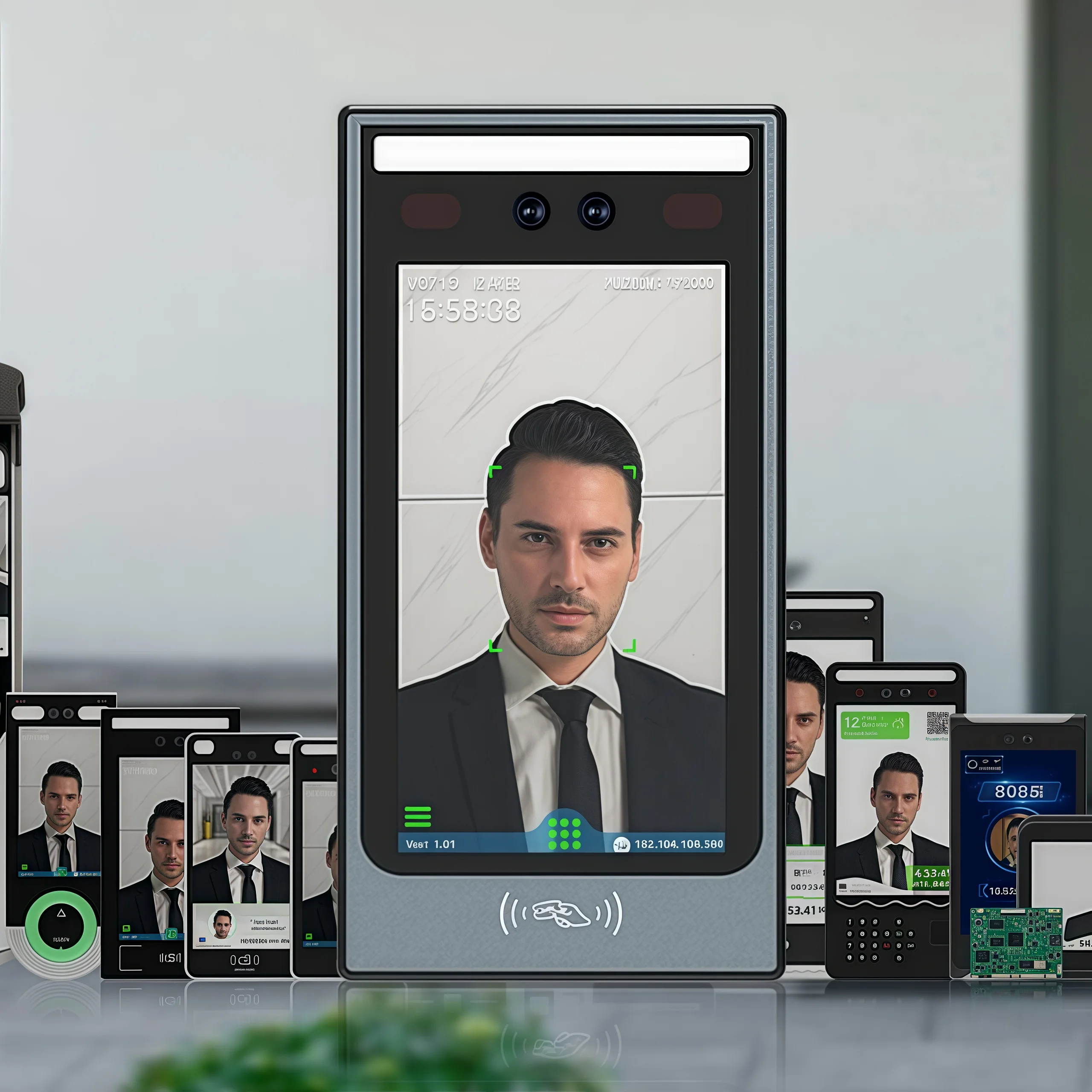

7" IPS Face RFID Access Control Terminal | Biometric Attendance System with Ethernet, USB, PC Software | No WIFI No APP