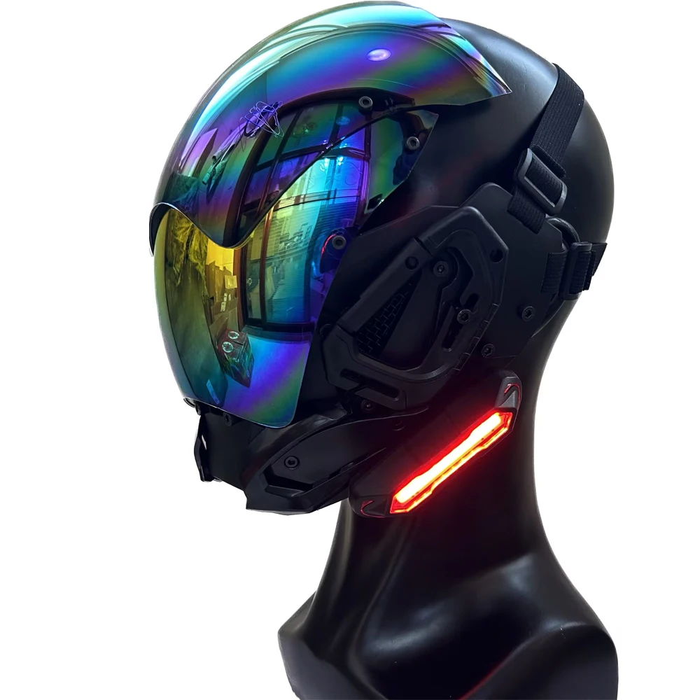 Cyberpunk Helmet Futuristic Techwear Sci Fi Gothic Mask - Halloween Cosplay Costume Suitable For Any Adult