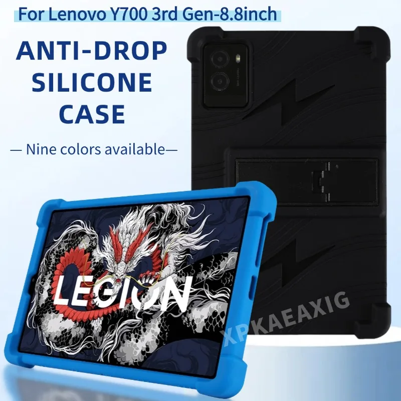 Para Lenovo Legion Y700 2025 juego Tablet abrigo cubierta a prueba de golpes Y700 3. a generación 8,8 pulgadas TB321FU soporte de silicona suave carcasa protectora