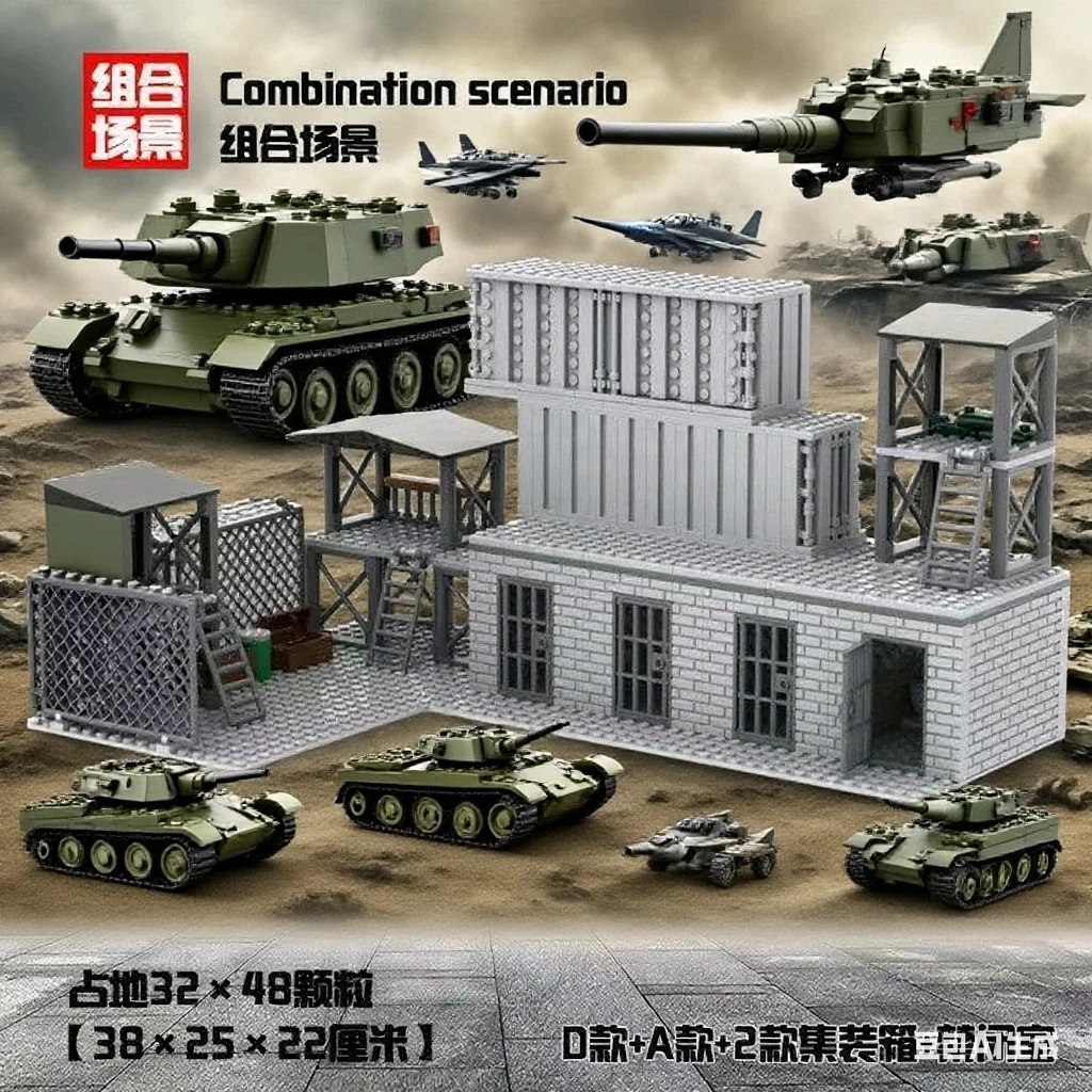 

WW2 Military Command post Bunker model Building blocks set Army Soldiers SWAT Guard Tower DIY Bricks Toys for Children gifts