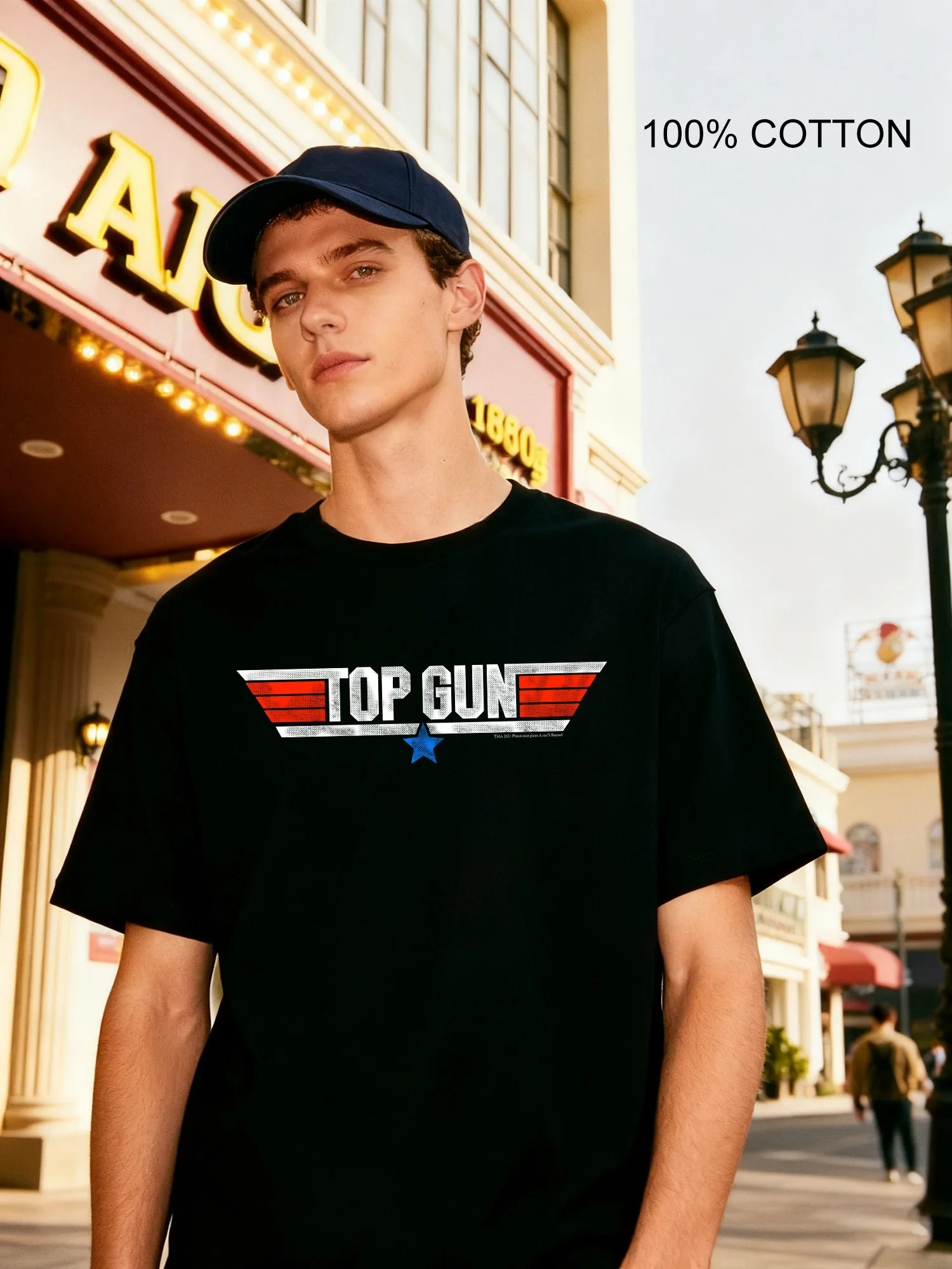 

Top Gun Movie Men's T-Shirts Casual Design Crew Neck T-Shirt 180g Street 100% Cotton