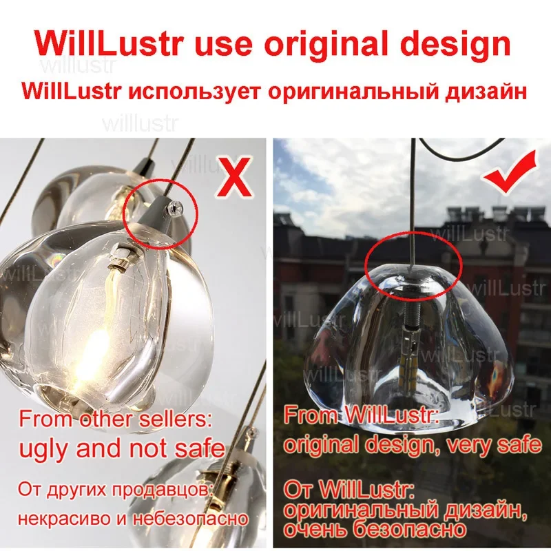 LED Meteor Crystal Pendant Lamp K9 Glass Ceiling Chandelier for Home Staircase Bedside Villa Hotel Cafe Pear Suspension Lighting