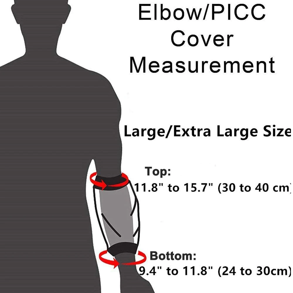 1PC Waterproof PICC Line Shower Covers for Upper Arm, Adult Reusable Watertight Wound Bandage Sleeve Protector For Elbow/Arm