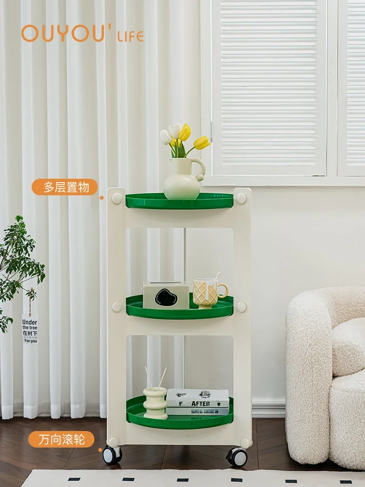 Ouyou-Movable Multi-Layer Shelves, Floor-to-Ceiling Display, Small Apartment, Living Room, Storage Side Boards