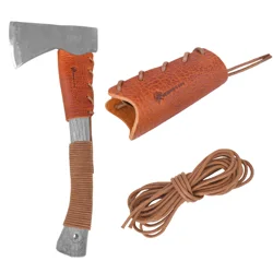 Genuine Leather Axe Handle Guard Collar Holster Hatchet Blade Cover (One Set), for Camping, Hiking, Hunting, Outdoors.