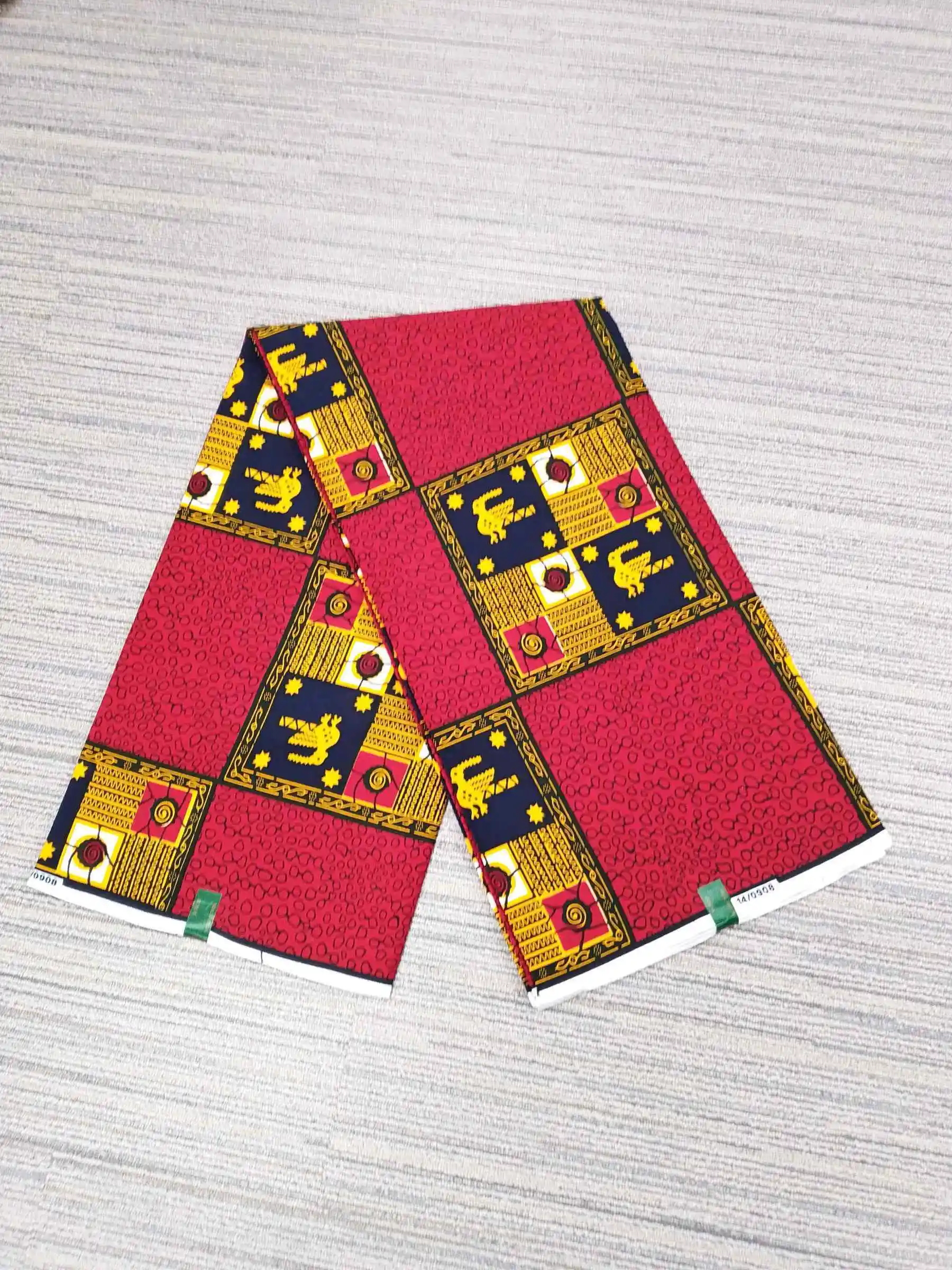 New Real Ghana Wax Fabric African Wax High Quality 100% Cotton Ankara Wax Fabric For Making Dresses African Lace Style 6 Yards