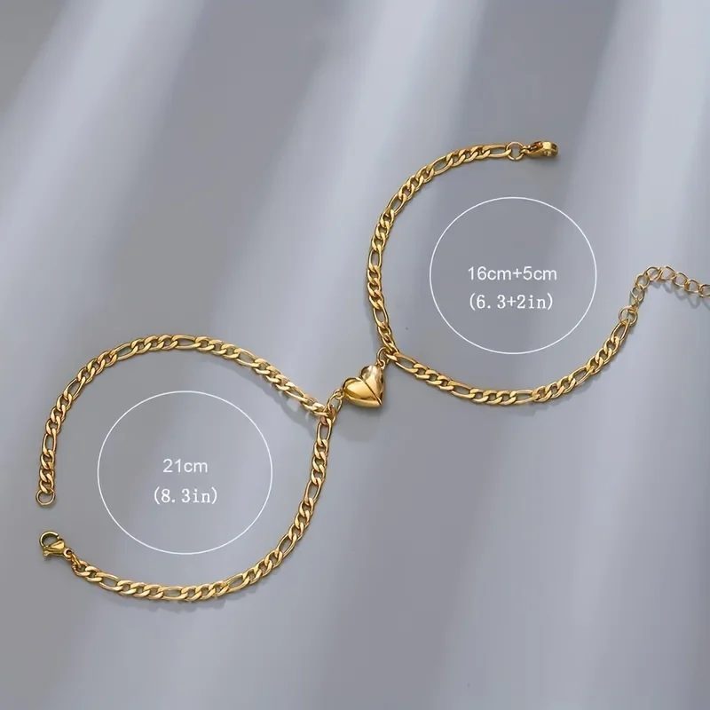 Women's Elegant Stainless Steel Bracelet Set 2 Pieces - Perfect for Daily Wear and Gifting