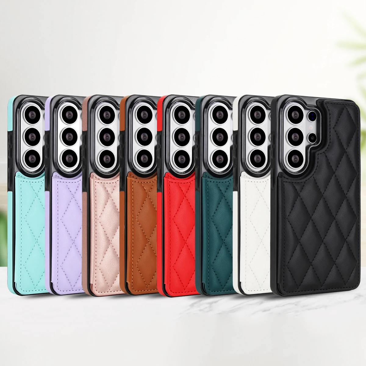 Shockproof Leather Card Holder Wallet Case For Samsung Galaxy S26 Ultra S25 S24 A56 A55 A16, Cards Pocket Kickstand Phone Covers