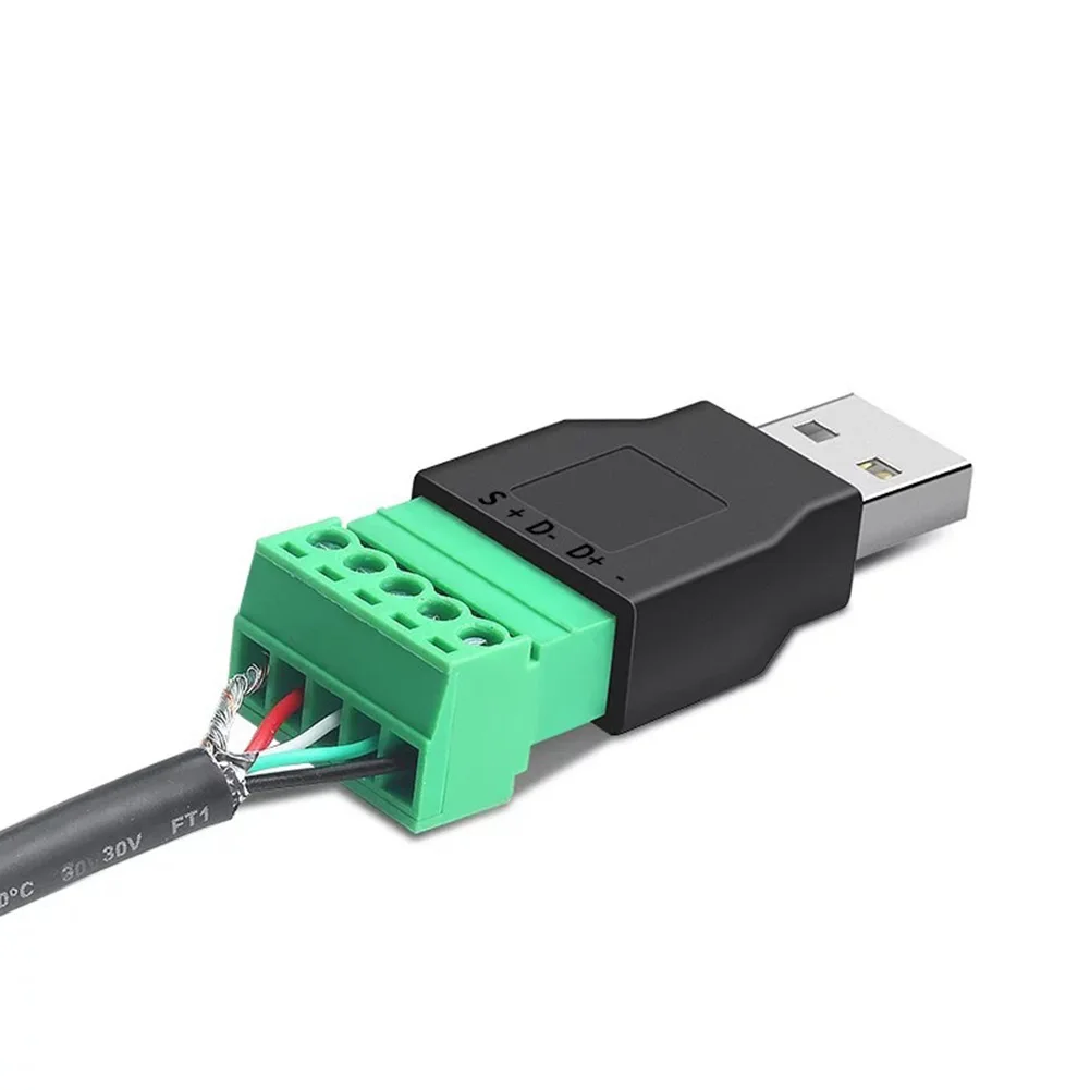 محول USB موصل محمي ذكر أنثى إلى 5P 4-pin A-type الملحقات البلاستيكية المسمار الخيوط المعدات الكهربائية
